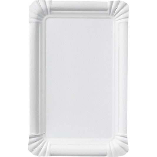 Wurstteller 13x20 cm aus Pappe - Weißes Papier für Catering | Packung (250 Stück)