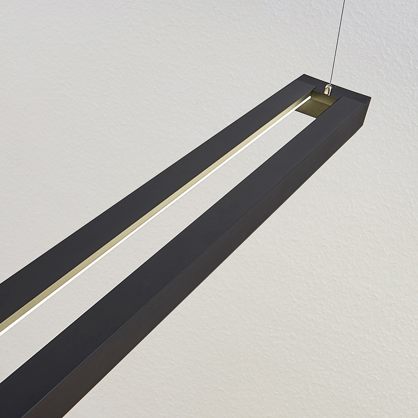 Arcchio Cuna LED hengiljós í B-flokki, loftljós, svart, ferkantað 