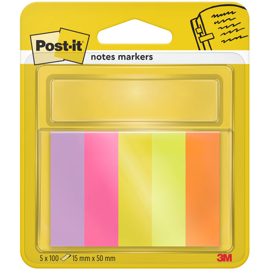 Post-it® Page Marker, Verschiedene Farben, 15 mm x 50 mm, 100 Blatt/Block, 5 Blöcke/Packung, 100% PEFC, SGSCH-PEFC-COC-110078  | 1 Stück