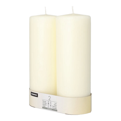 Starpak 2 Stumpenkerzen Ø 80 mm mit Flachkopf