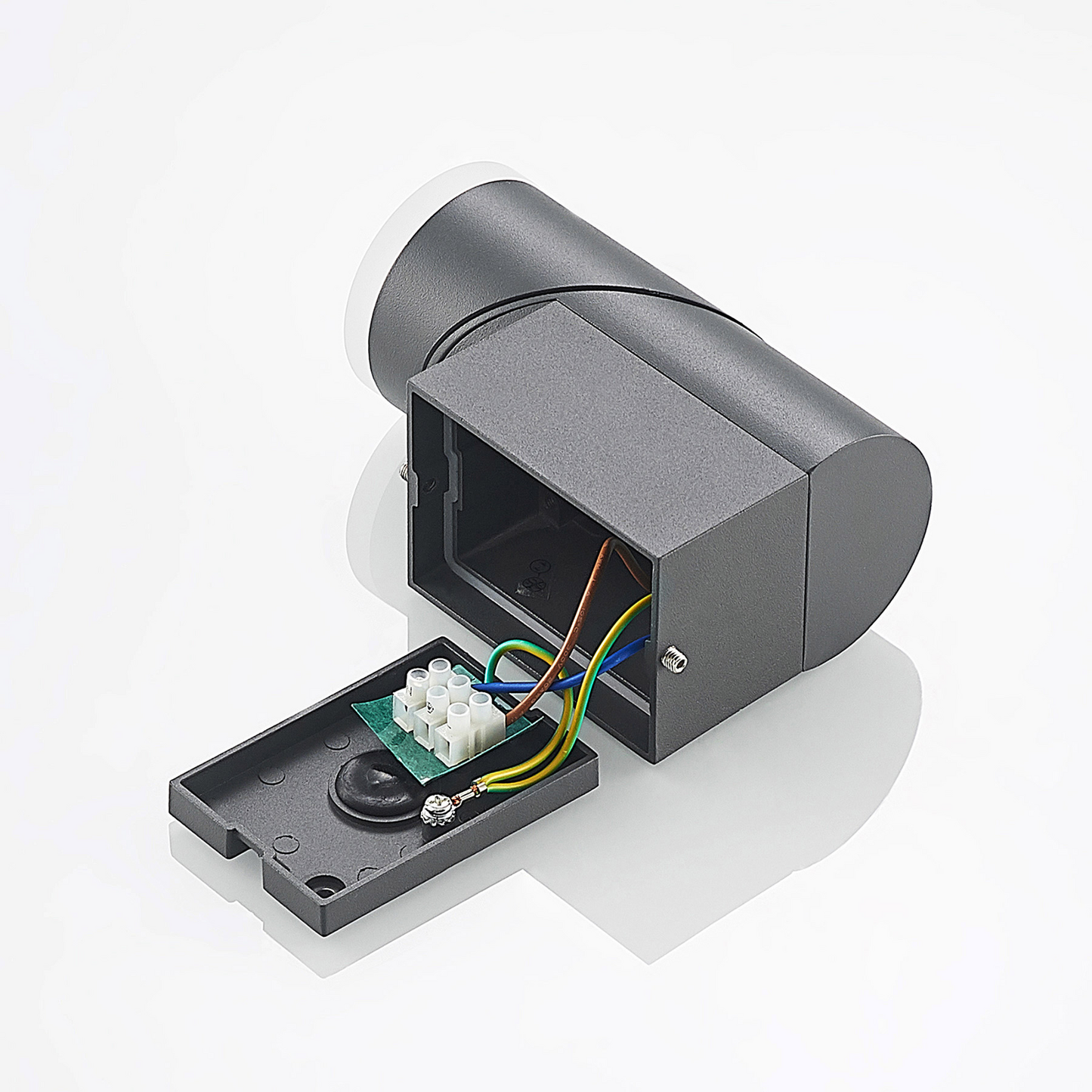 B-grade Lindby Aspyn LED outdoor wall light, warm white, dark grey, 1-light, IP54