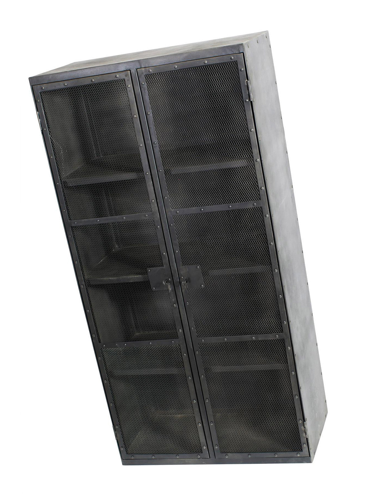 Eisenschrank mit Gittertüren, 180x90cm