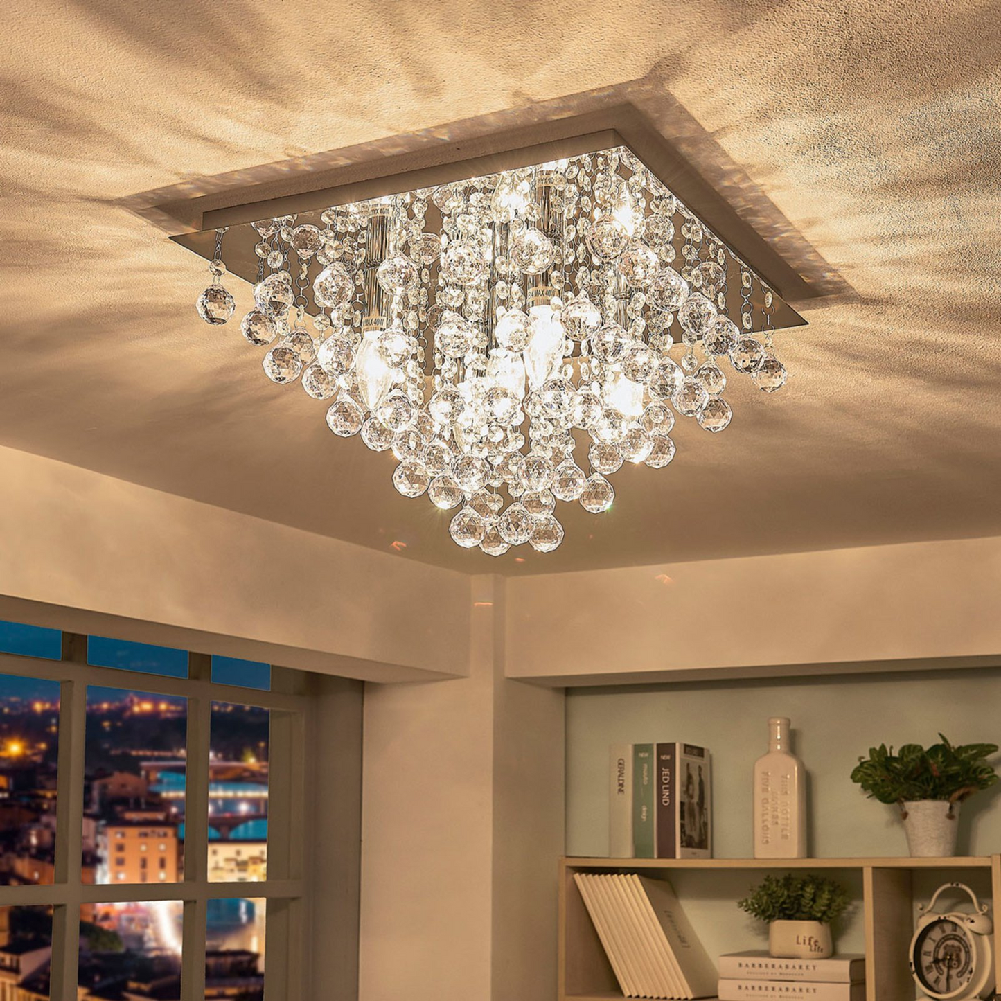 B-flokks Lindby Annica loftlampi, loftljós, lampi, ljósastæði, akrýl hengilampi, silfur 