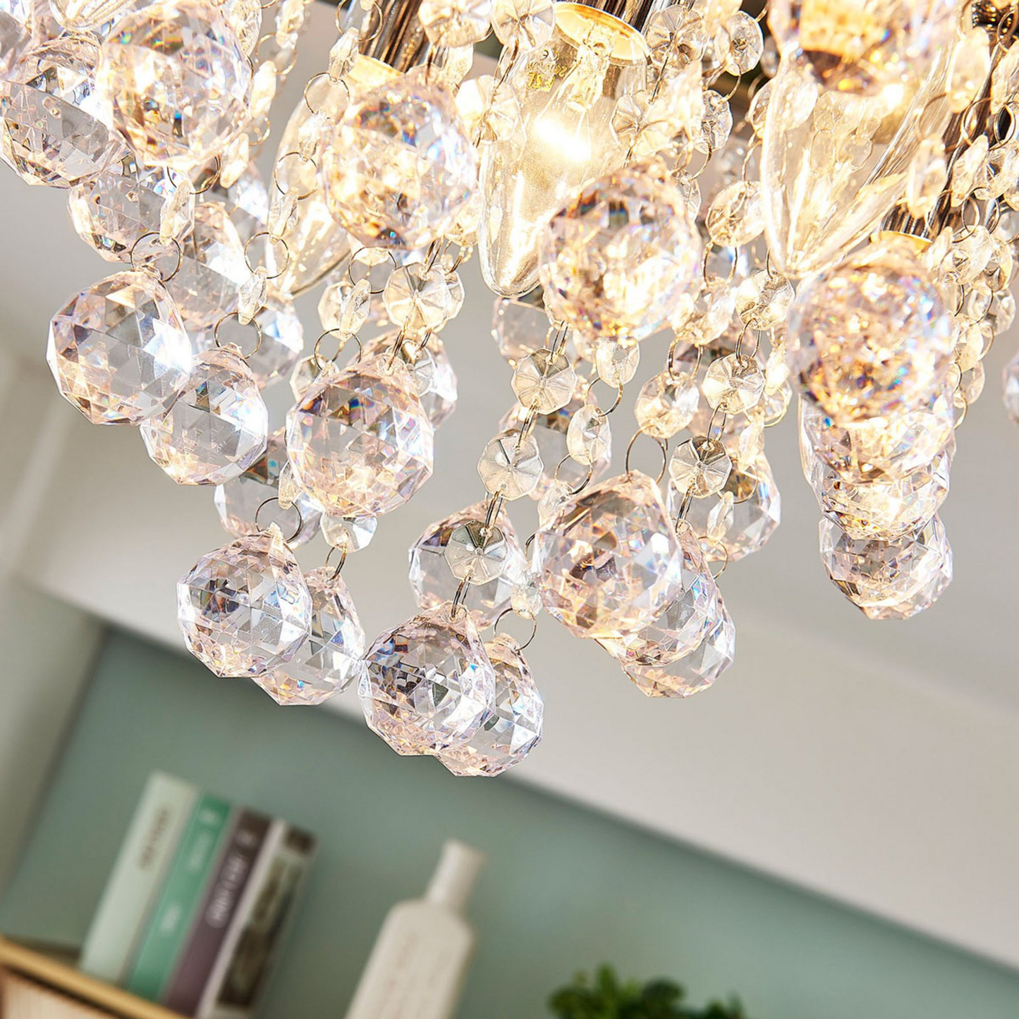 B-flokks Lindby Annica loftlampi, loftljós, lampi, ljósastæði, akrýl hengilampi, silfur 