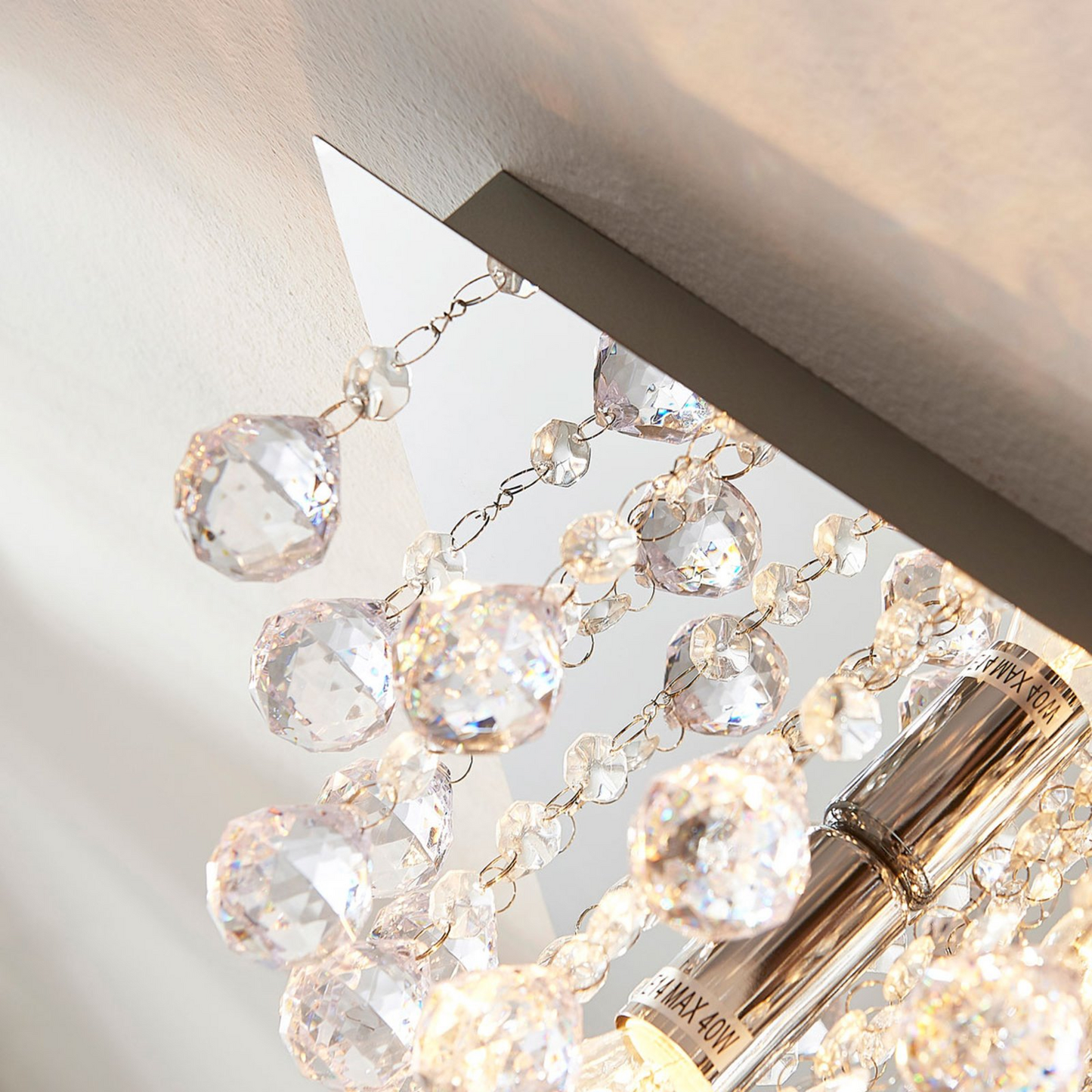 B-flokks Lindby Annica loftlampi, loftljós, lampi, ljósastæði, akrýl hengilampi, silfur 