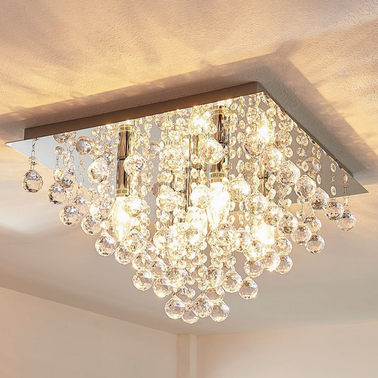 B-Ware Lindby Annica Deckenlampe Deckenleuchte Lampe Leuchte Licht Acrylbehang Silber