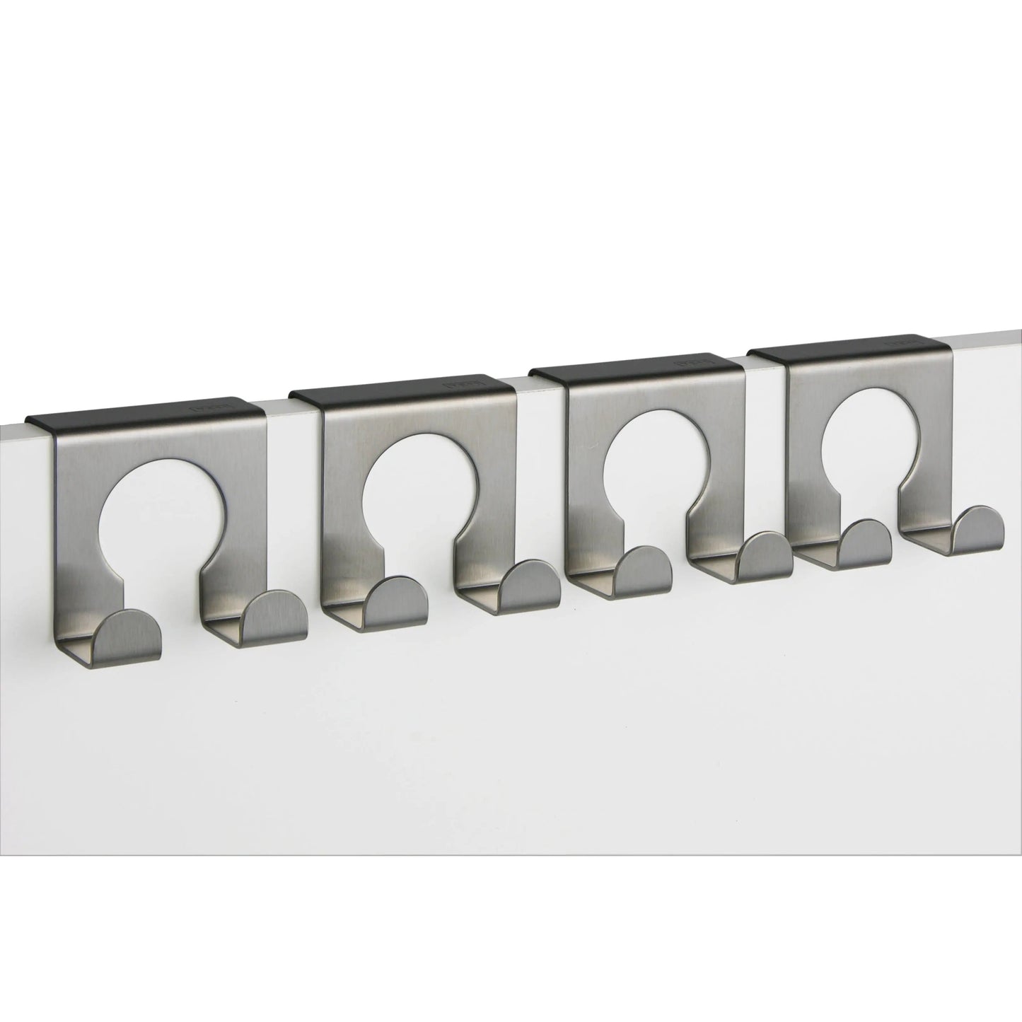 4 Haken Türhaken zum Einhängen silber Edelstahl Metall ohne Bohren 4 Stück Set