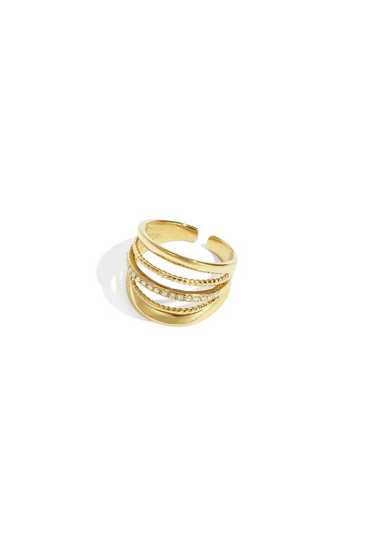 Edelstahl Statement Ringe Linien Casual Daily Simple Serie Damenschmuck