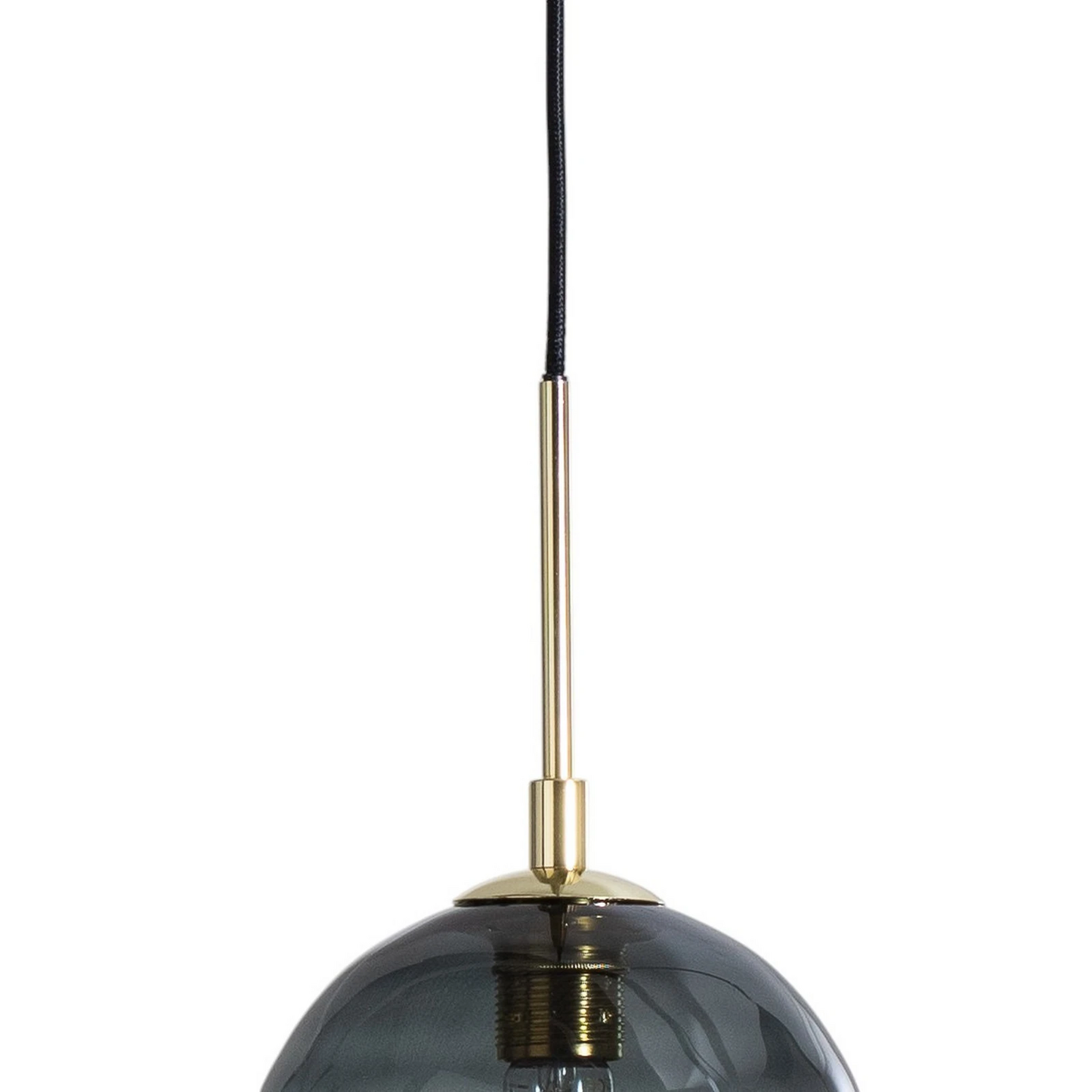 B-flokks Dulce hengilampi, reykgrár, svart gler, 3 ljós, loftlampi, loftljós, kastljós