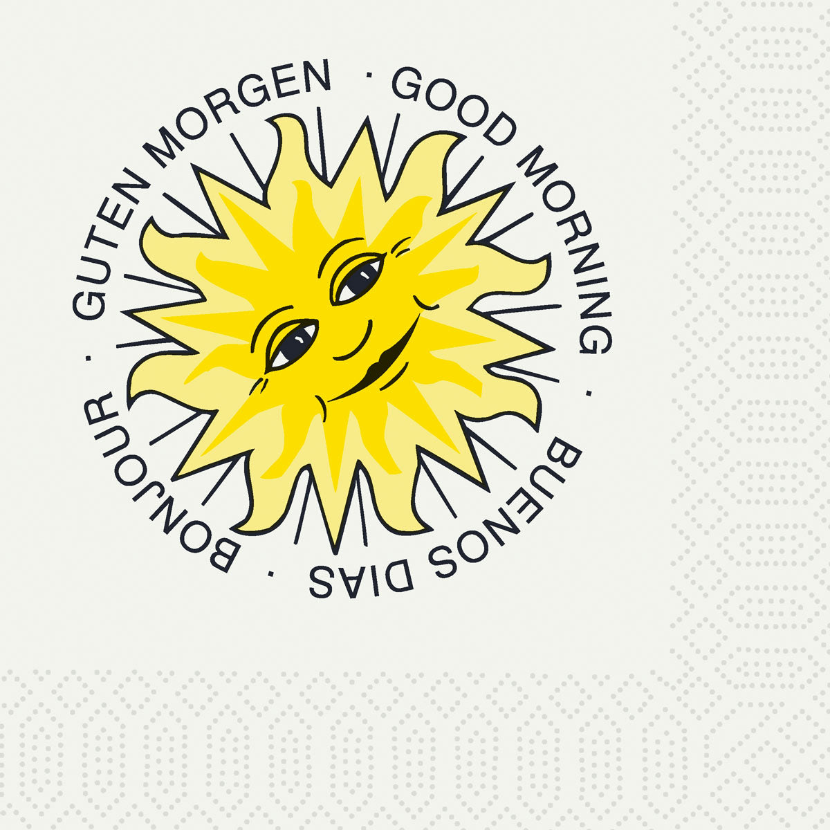 Auslaufartikel: Zelltuchservietten 24 x 24 cm 3-lagig 1/4 Falz Good morning | Packung (250 Stück)