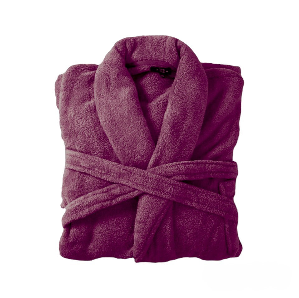 Bademantel flauschig » Saunamantel in Teddy-Plüsch Qualität » leichter/dünner Morgenmantel 100 cm lang » unisex