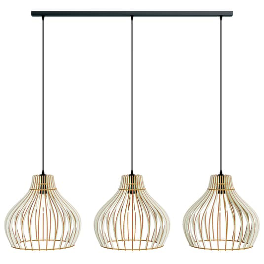 B-grade Euluna Barrel pendant light with wooden shades, ceiling lamp, decorative pendant light, 29 