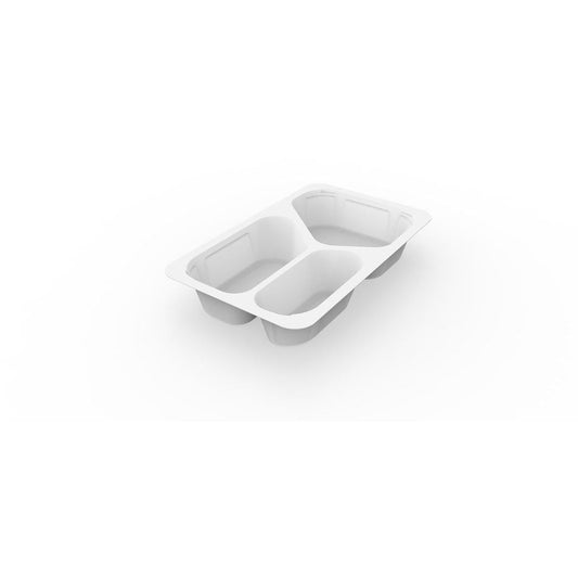 1/4 GN Menu Trays 3 White PP/MIN 265x162x45 | Pack (225 pieces)