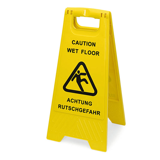 Nölle Profi Brush Warnschild "Rutschgefahr", 30x63 cm, gelb, beidseitig | 1 Stück