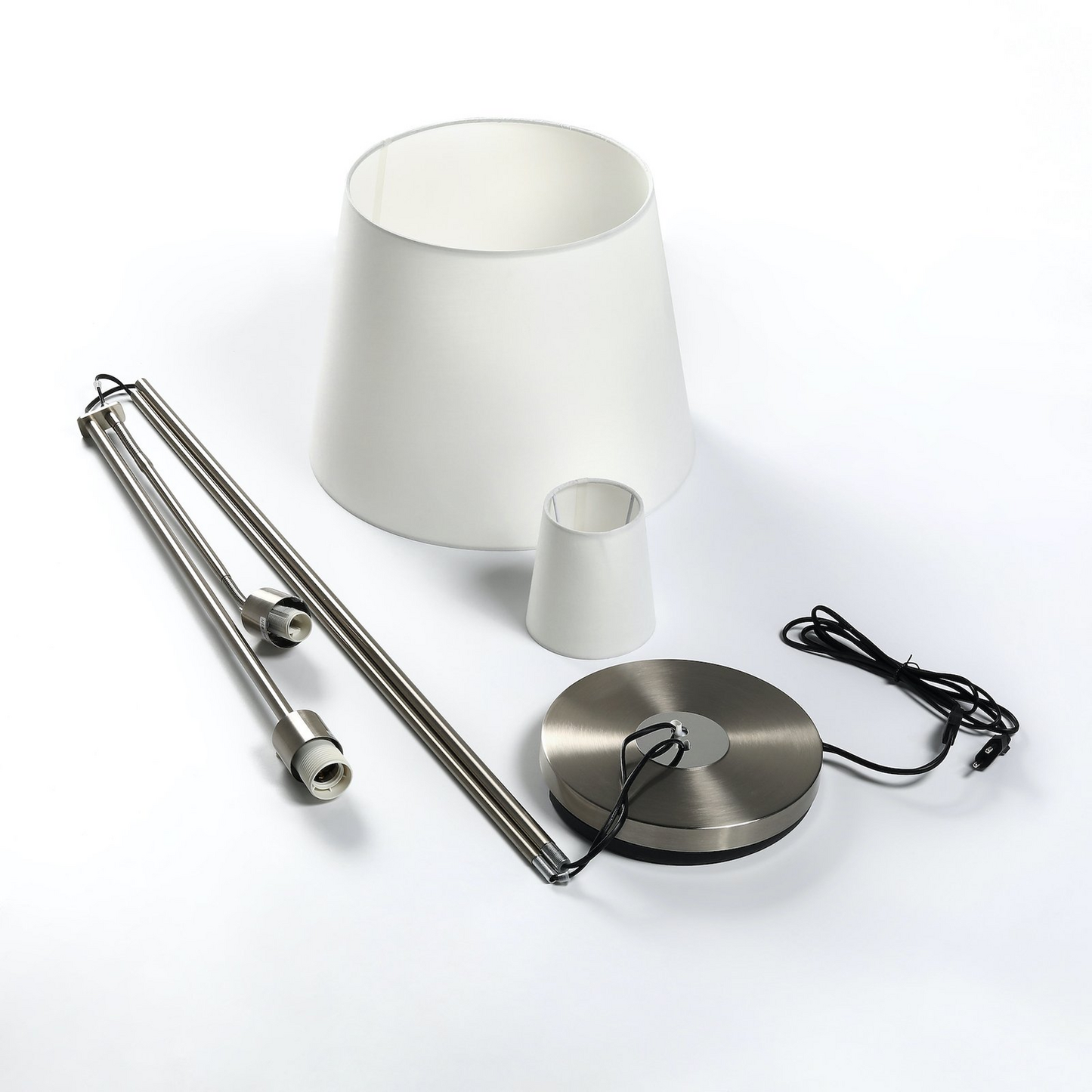 B-Ware Lindby Nantwin Stehleuchte Stehlampe Standleuchte Standlampe Stoffschirm Weiß300