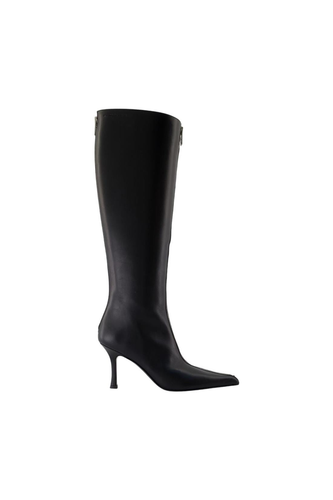 Stiefel Vera 85mm Knee High Zip - Alexander Wang - Leder - Schwarz