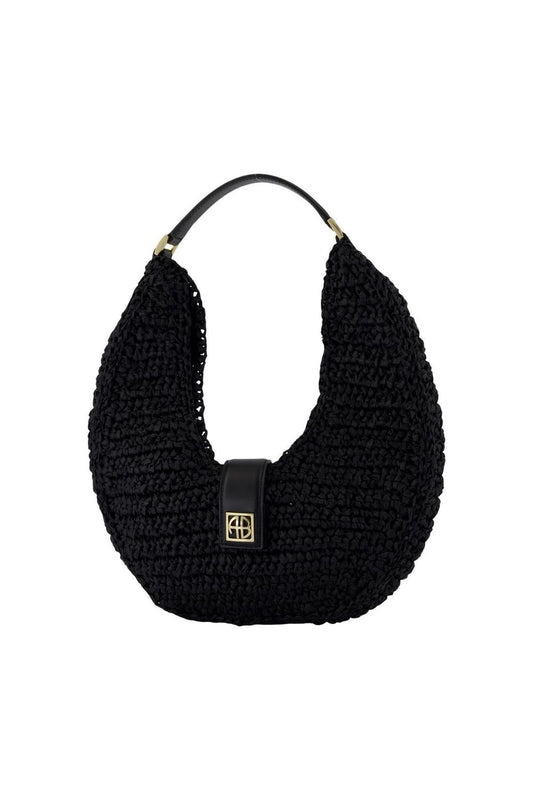 Schultertasche Lou Monogram Black - ANINE BING - Canvas - Schwarz