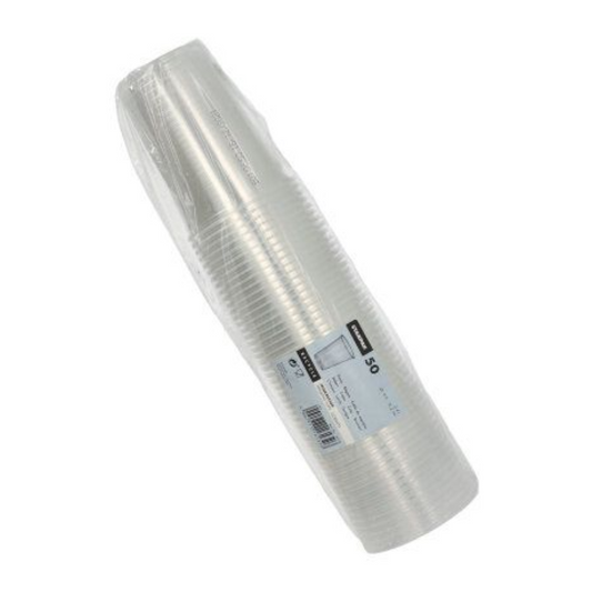 Starpak Plastikbecher (PP) 0,4 l Ø 9,5 cm · 12,2 cm transparent mit Schaumrand | Folie (50 Stück)