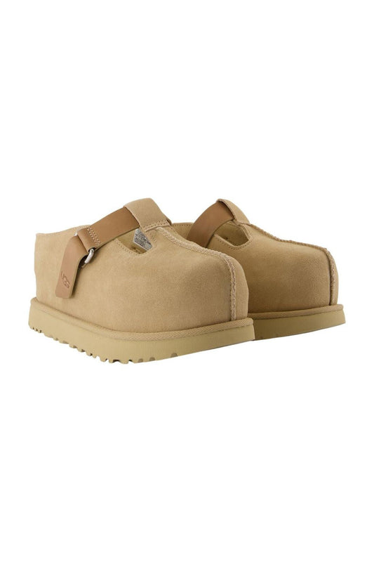 Pantoletten W Goldenstar Hi Clog - UGG - Leder - Beige