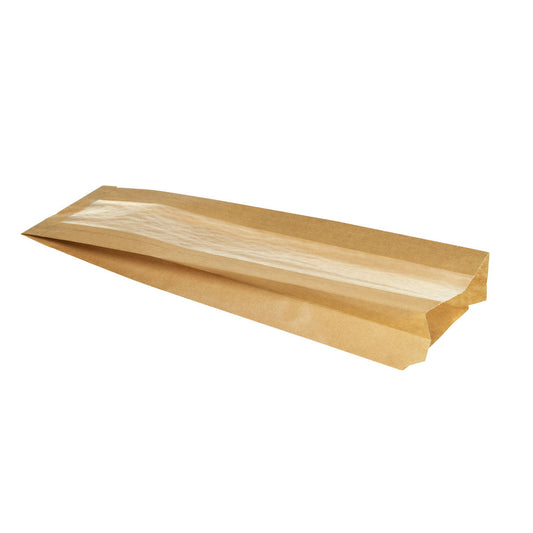 Papierbeutel für Baguettes   Braun Karton/Zellulose 370x100x50  | Packung (1000 Stück)