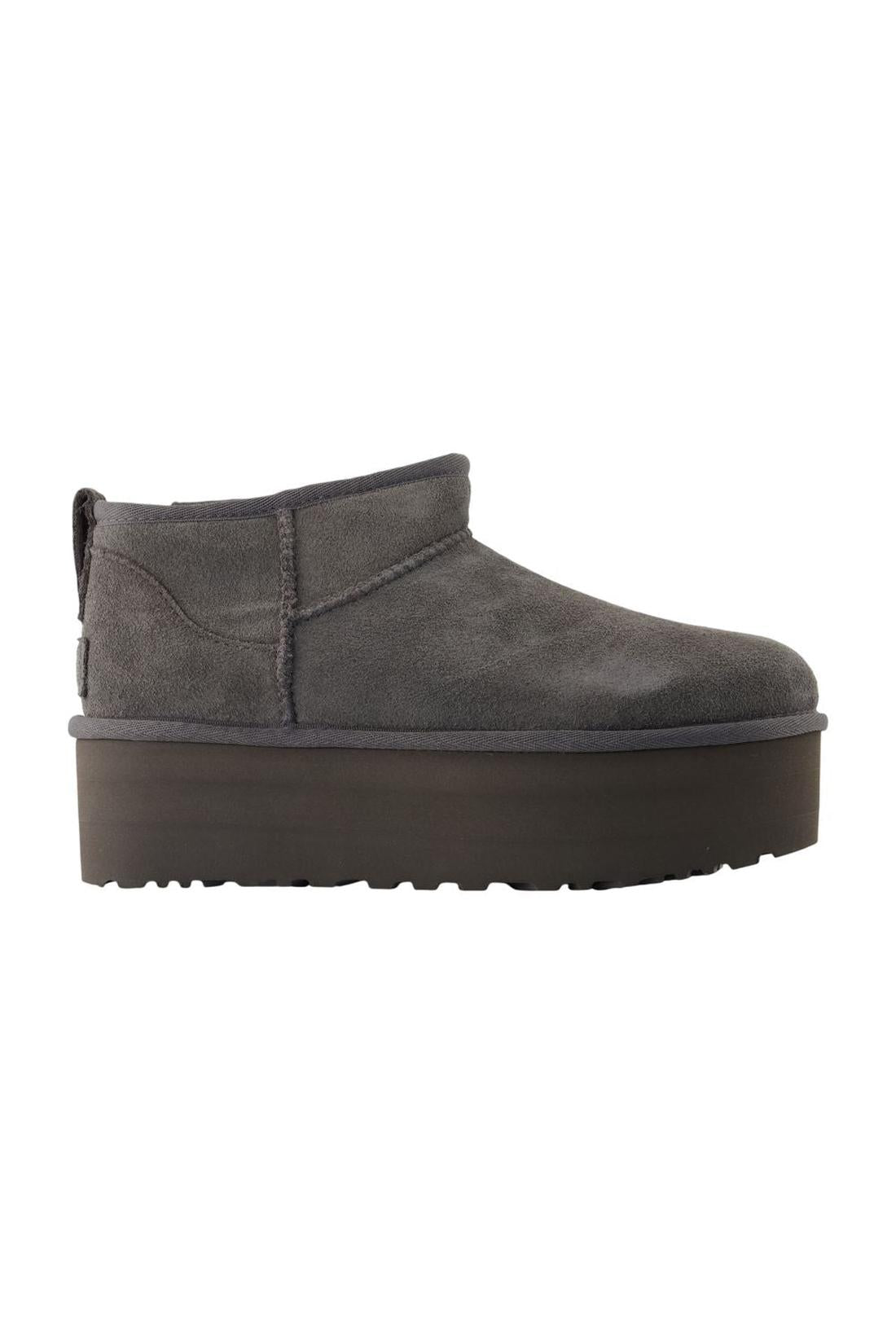 Classic Ultra Mini Platform Stiefeletten - UGG - Leder - Grau