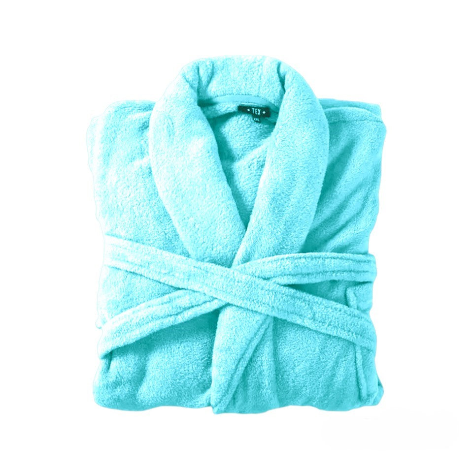 Bademantel flauschig » Saunamantel in Teddy-Plüsch Qualität » leichter/dünner Morgenmantel 100 cm lang » unisex