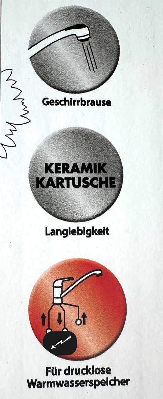 AquaSu „Bali Professional“ Spültisch-Einhebelmischer (Niederdruck, herausziehbar, chrom)