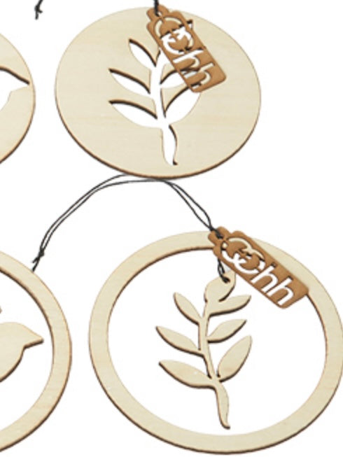 Holzanhänger, in 3 Farben und Motiven