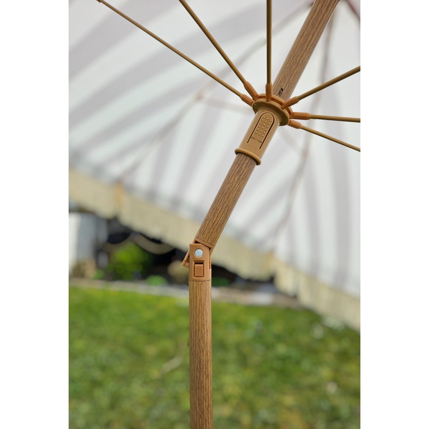 Sonnenschirm Strandschirm Schirm gestreift mit Fransen maritim UV Schutz Ø 180cm