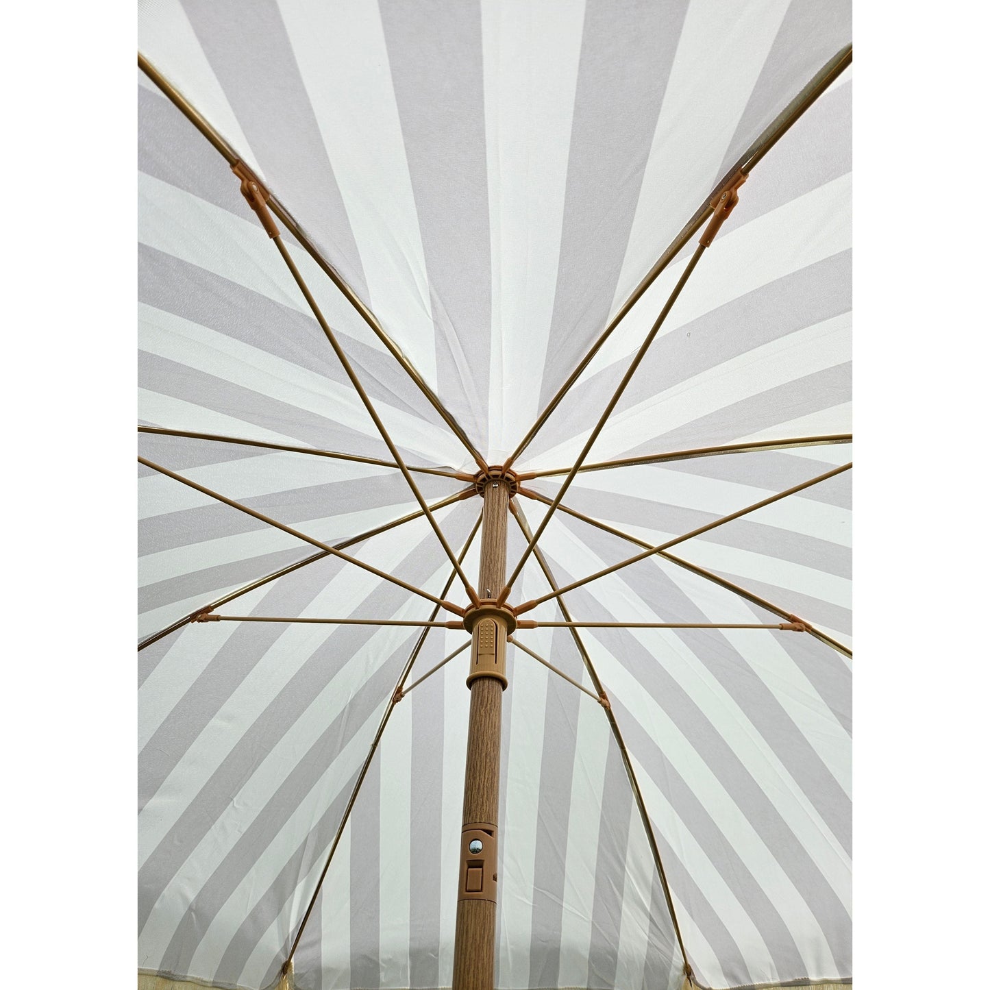 Sonnenschirm Strandschirm Schirm gestreift mit Fransen maritim UV Schutz Ø 180cm