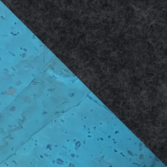 Umhängetasche für Fairphone 5 | aus Filz und Bio-Baumwolle | anthrazit - azur | Modell KEDJA deluxe