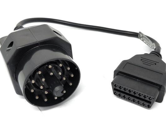 SYSTEM-S OBD snúra 35 cm OBD 2 tengi fyrir BMW 20 pinna í svörtu fyrir bílgreiningar