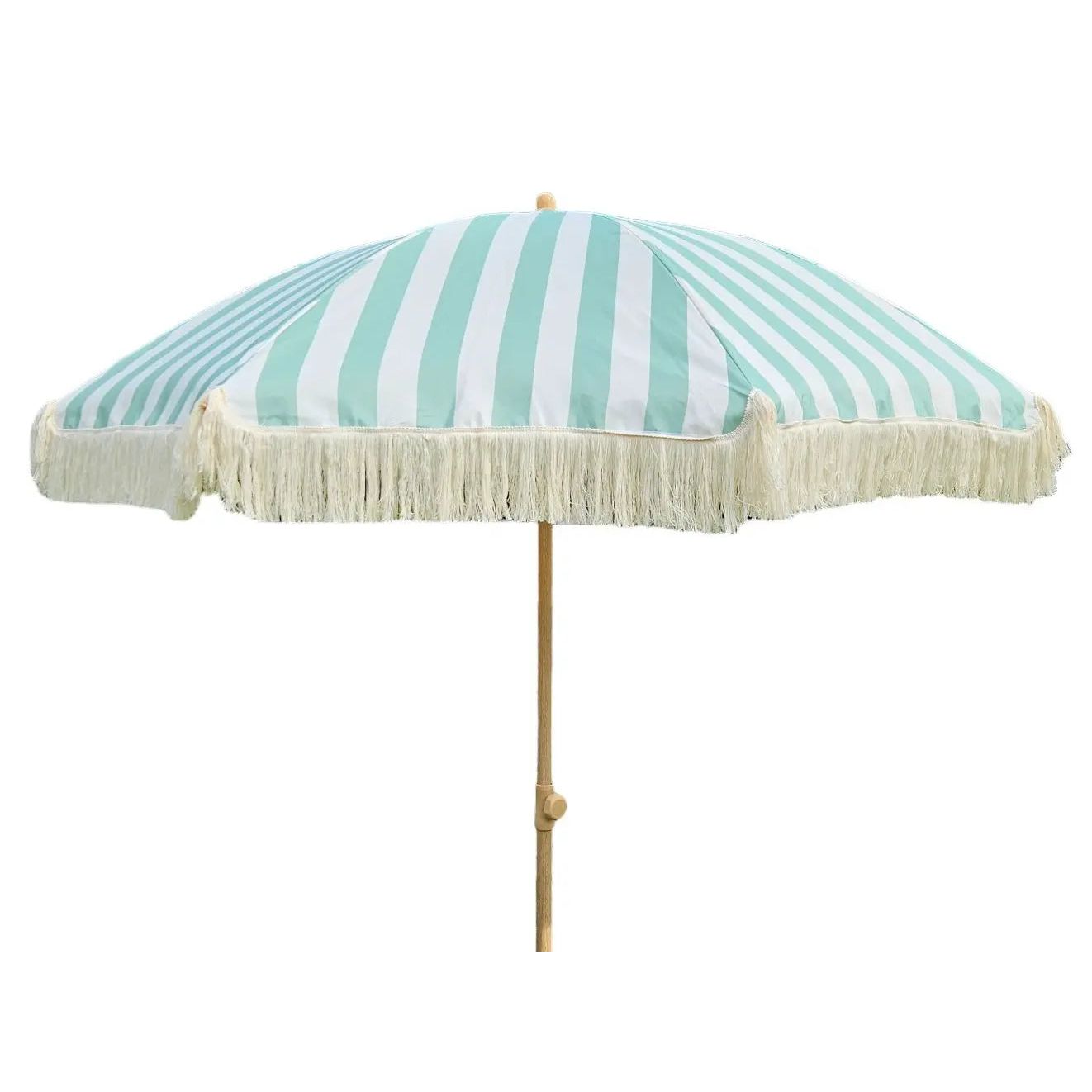 Sonnenschirm Strandschirm Schirm gestreift mit Fransen maritim UV Schutz Ø 180cm