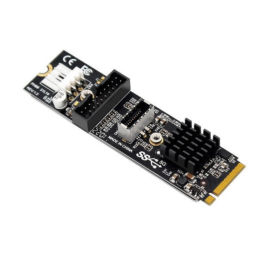 SYSTEM-S NVME snúra 20 cm M-lykill NGFF karlkyns í USB 3.1 &amp; 2.0 framhliðartengi af gerðinni E kvenkyns 