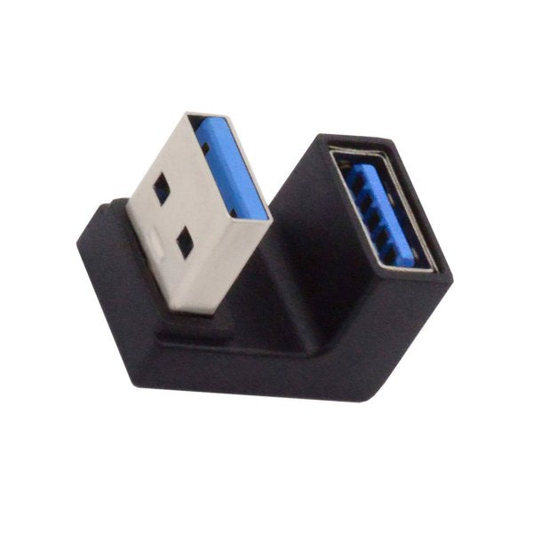 SYSTEM-S USB 3.0 Gen 2 U Turn 180° Adapter Typ A Buchse zu Stecker Kabel in Schwarz