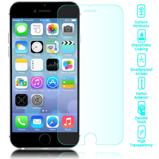 NALIA tempered glass screen protector for Apple iPhone 6 Plus / 6S Plus, 9H glass film