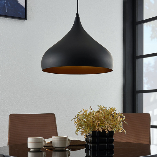 B-Ware Lindby Aluminium Pendelleuchte Ritana Hängeleuchte Deckenlampe E27 Schwarz G80