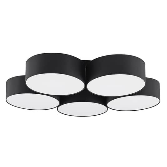 B-grade Lindby Janita LED fabric ceiling lamp, 5 bulbs, black, ceiling light, LED69 