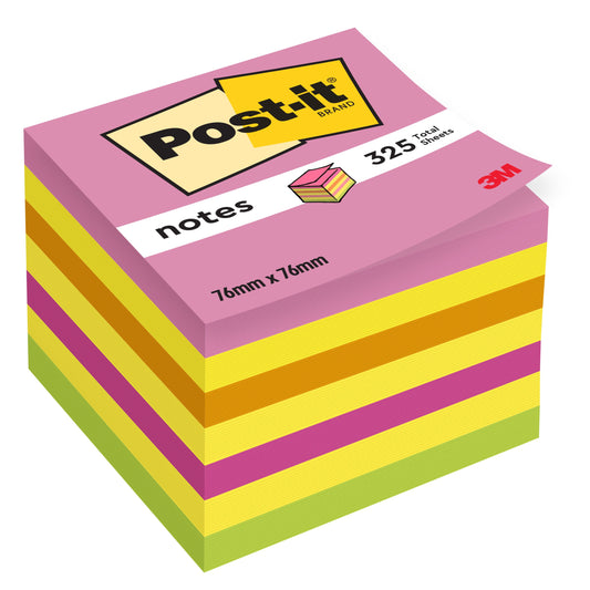 Post-it® Notes Würfel, Rosa und Gelb, 76 mm x 76 mm, 325 Blatt/Block, 1 Block/Packung, 100% PEFC, SGSCH-PEFC-COC-110078 | Packung (1 Set)