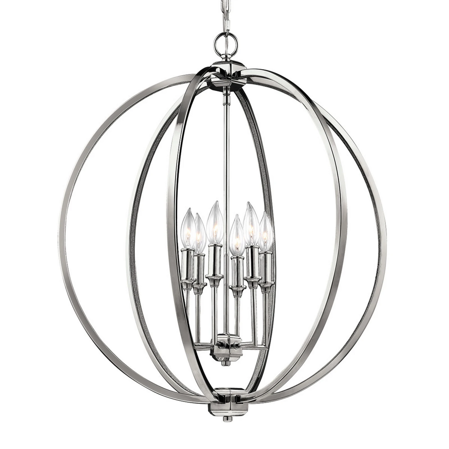 B-lager Feiss Corinne Glansandi hengilampi hengilampi loftlampi með nikkeláferð