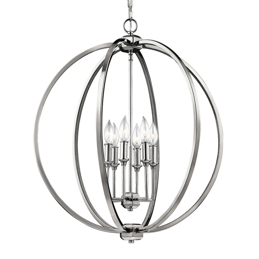 B-lager Feiss Corinne Glansandi hengilampi hengilampi loftlampi með nikkeláferð