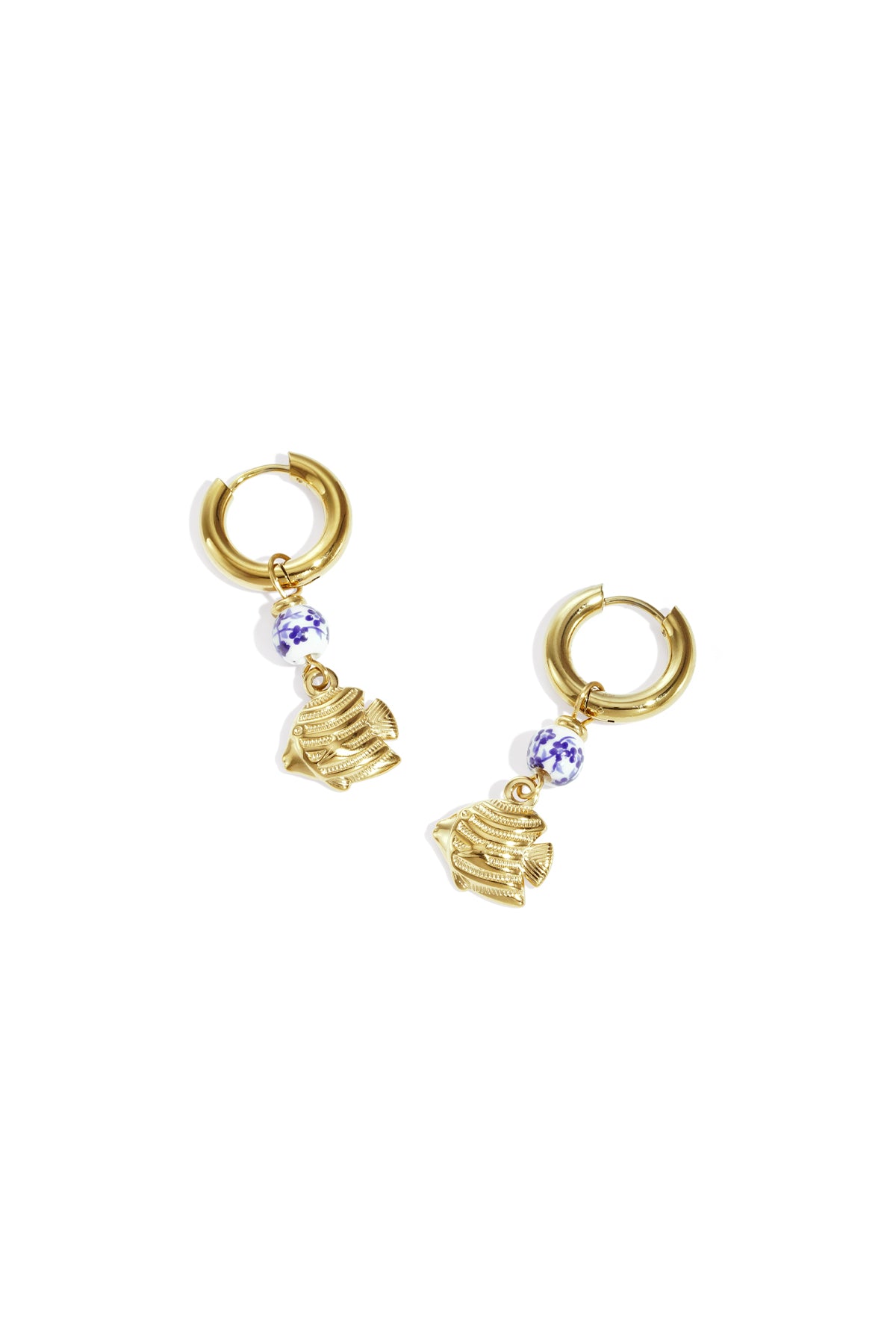 Ohrhänger aus Edelstahl, Fischmotiv, lässig-schlicht, Damenschmuck