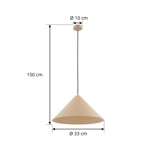 Lindby hengiljós í B-flokki, Clarine Beige, ø 50 cm, málmloftlampi, ljóskastari