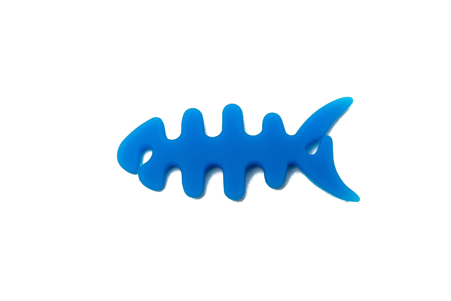 SYSTEM-S Cable Manager Wrap Cable Winder Fish Shape Silicone Winder Cable Protector for Headphones in Blue