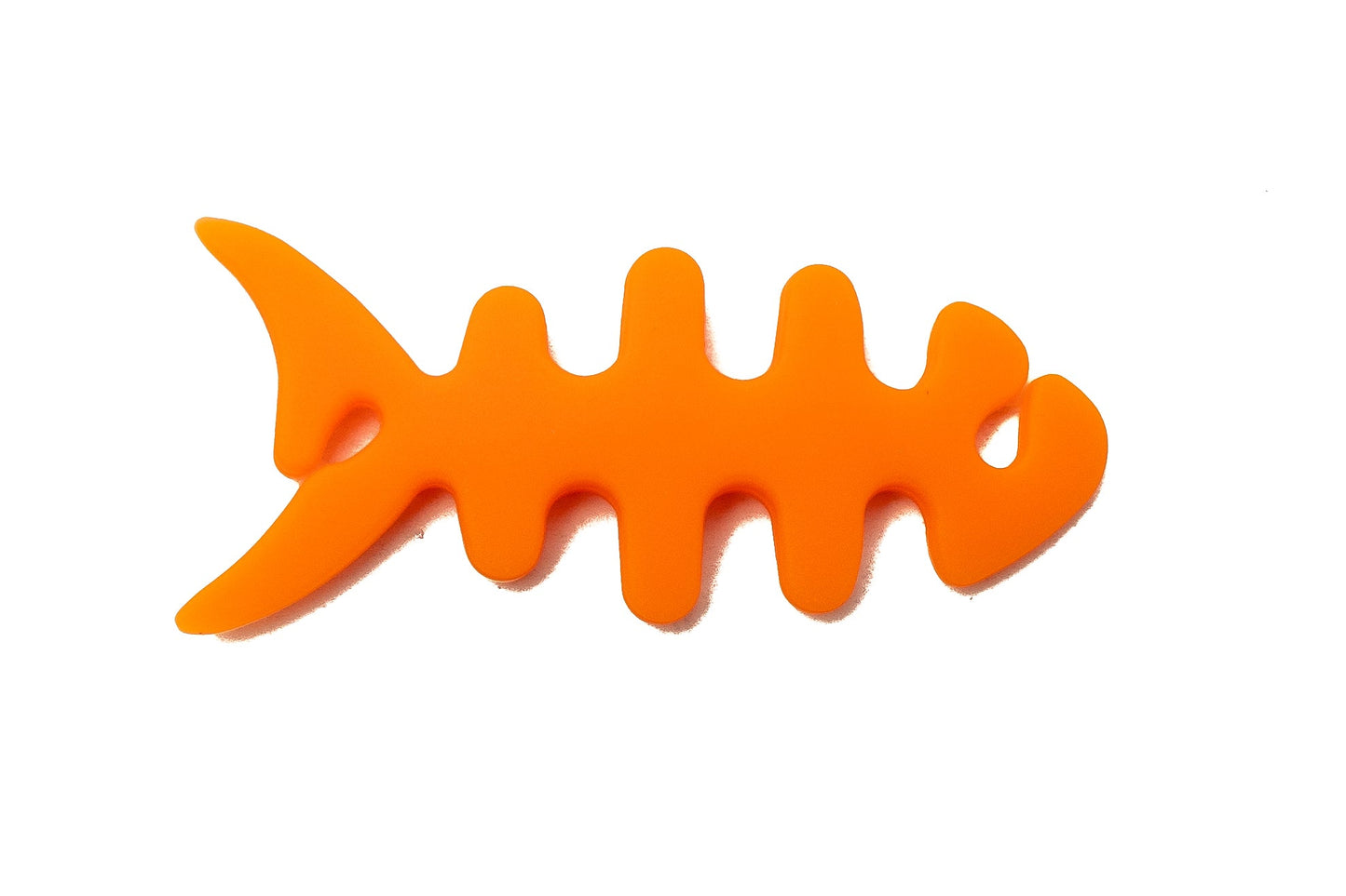 SYSTEM-S Kabelmanager Wrap Kabelaufroller Fischform Silikon Aufwickler Kabelschutz für Kopfhörer in Orange