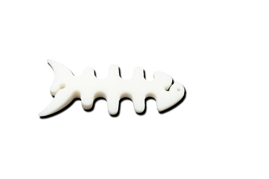 SYSTEM-S Cable Manager Wrap Cable Winder Fish Shape Silicone Winder Cable Protector for Headphones in White