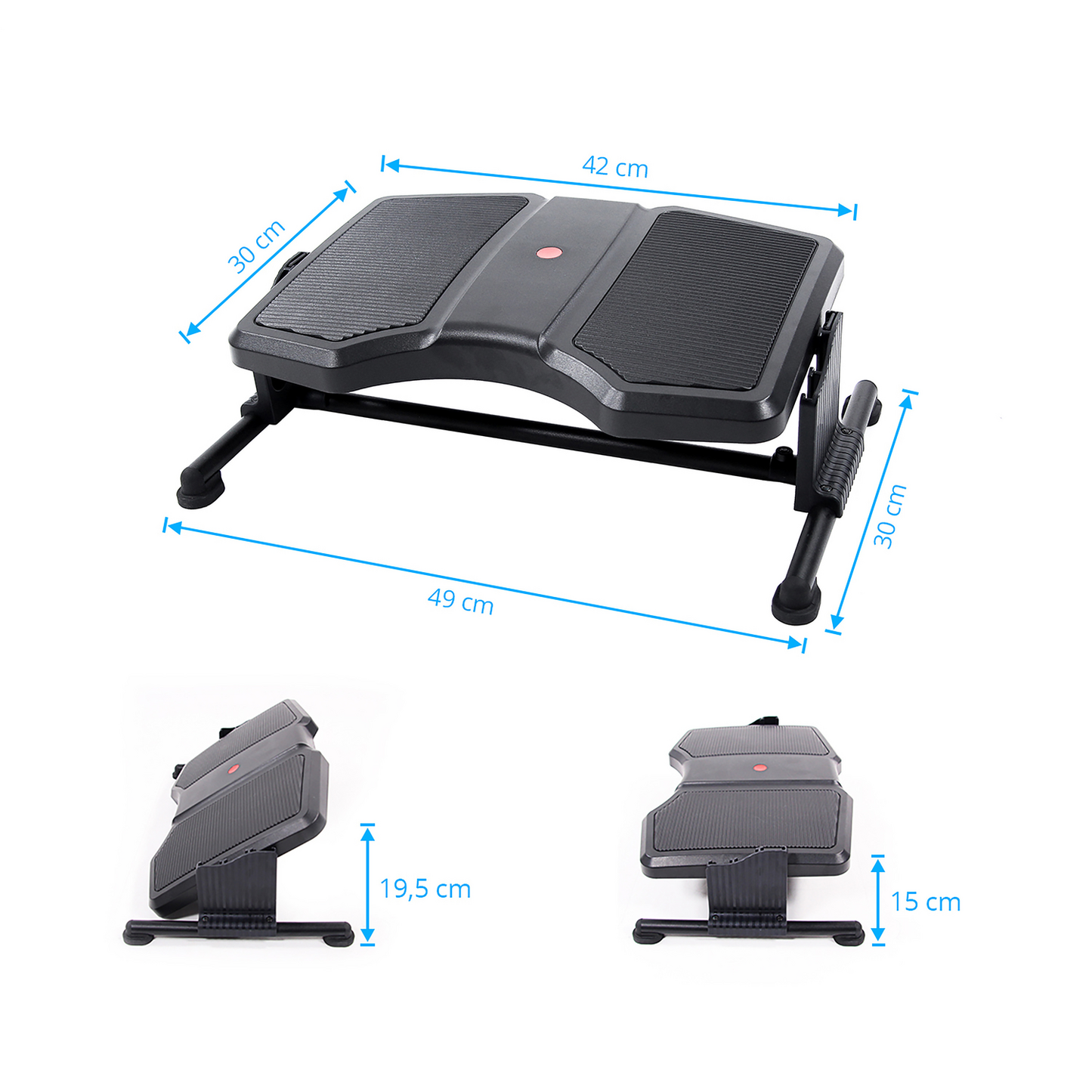 B-stock Hjh Office footrest/foot support Podi II, height-adjustable, plastic, black