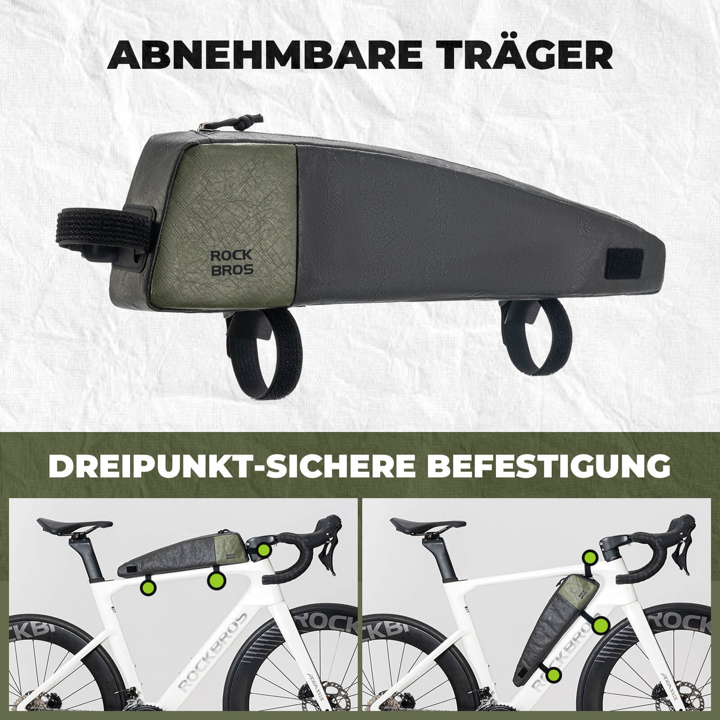 2-in-1 top tube bag, water-repellent, with shoulder strap, 0.9L