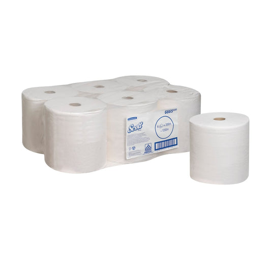 Scott® PERFORMANCE Handtücher - Rolle / Weiß - 6 Rolls  x 1 Sheet | Karton (6 Rollen)