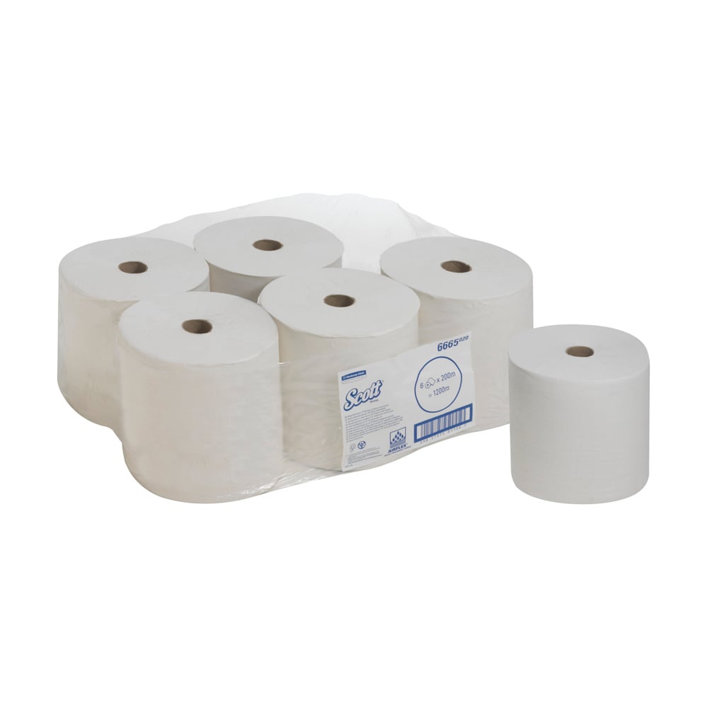 Scott® PERFORMANCE Handtücher - Rolle / Weiß - 6 Rolls  x 1 Sheet | Karton (6 Rollen)